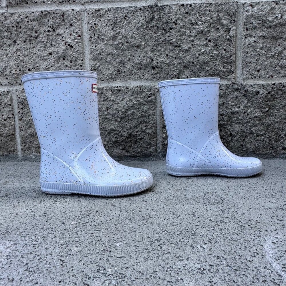 HUNTER Kids First Giant Glitter Rain Boots Girls 13 EU 31 Purple Gum Boot - Picture 2 of 10